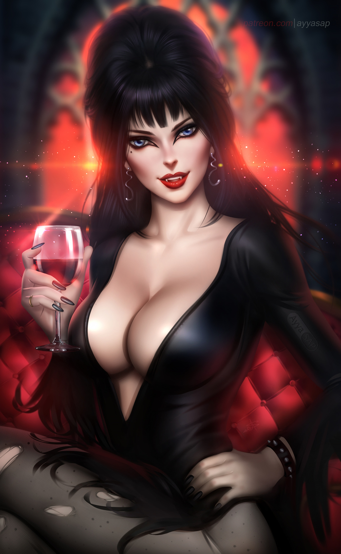 Elvira Mistress Of The Dark by AyyaSAP - NSFW, AyyaSAP, Hand-drawn erotica, Elvira mistress of darkness, Longpost