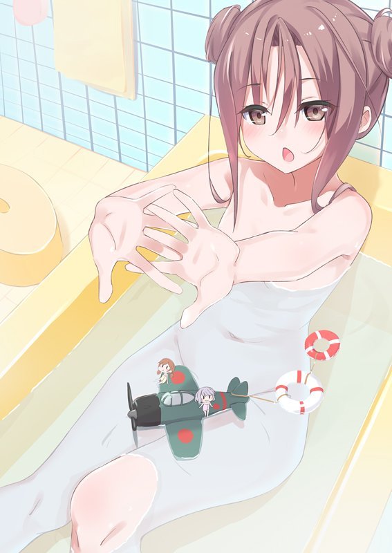 Zuihou - NSFW, Kantai collection, Zuihou, Bath, Etty, Anime art, Anime, Art