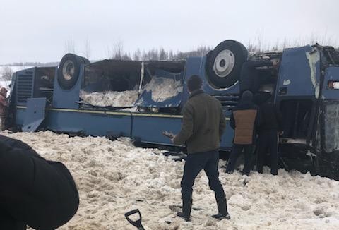 В Калужской области перевернулся автобус с детьми - ДТП, Автобус, Калуга, Вязьма, Негатив