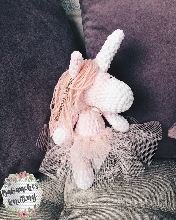 baby unicorn - My, Needlework without process, Amigurumi, Crochet, Plush Toys, Plush yarn, Unicorn, Knitted toys, Longpost