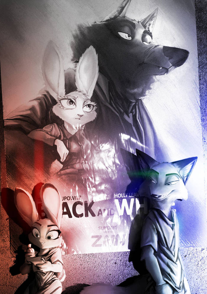 Red and blue - Zootopia, Art, Thewyvernsweaver, Wanmwad, Judy hopps, Nick wilde