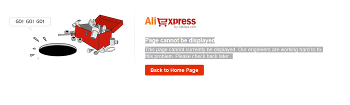 Aliexpress - Page cannot be displayed AliExpress,   AliExpress