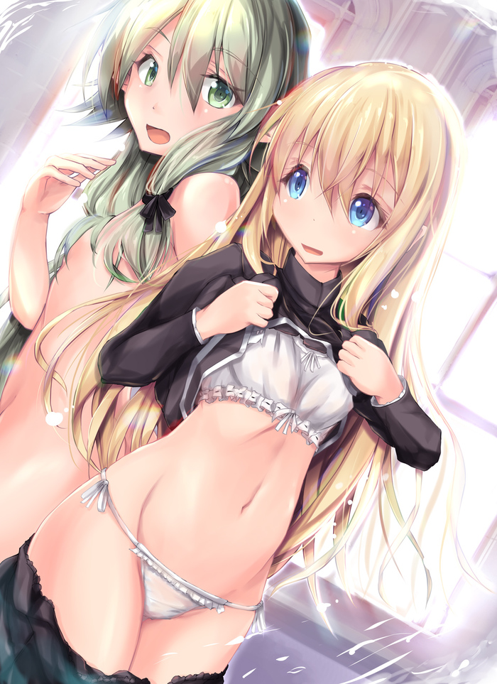 Priestess & High Elf Archer (Goblin Slayer) - NSFW, Аниме, Anime Art, Goblin Slayer, Priestess, High Elf archer, Нижнее белье, Gc3