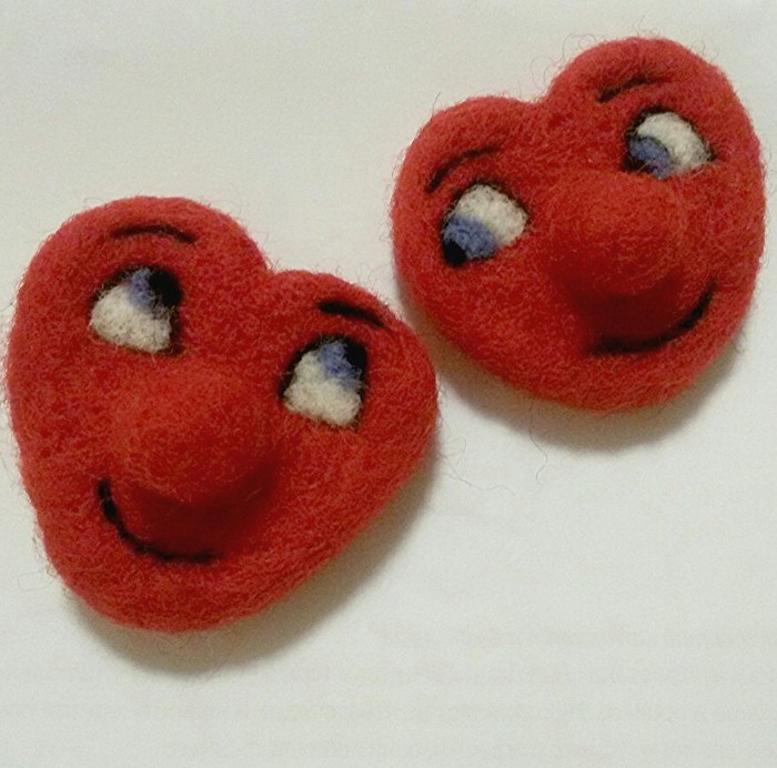 Lovers - My, Valentine's Day, Kindness, Dry felting, , Brooch