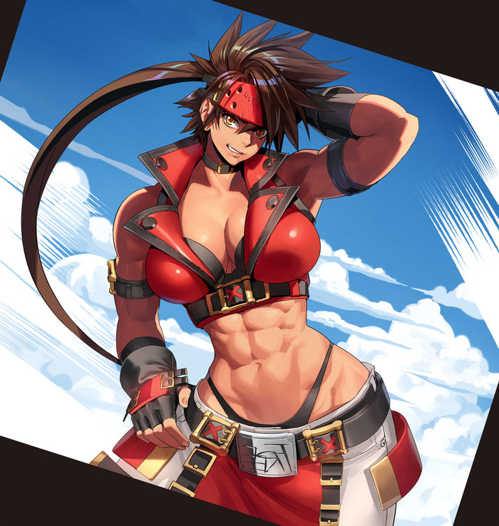 Sol Badguy (Rule 63) - , Art, Strong girl, Guilty gear, , Anime, Anime art, Rule 63