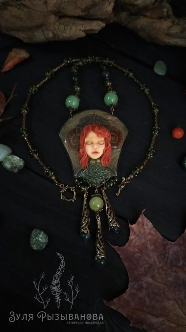 Witch Katarina - My, Needlework without process, Polymer clay, Decoration, Witches, Redheads, Longpost