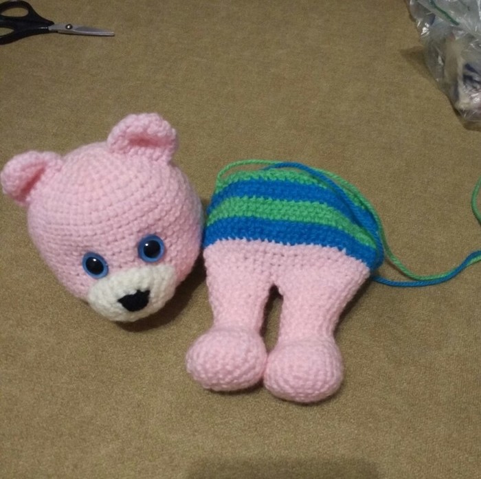 In the process of creating a fabulous bear. - My, Amigurumi, Author's toy, The Bears, For children, Process, , Longpost