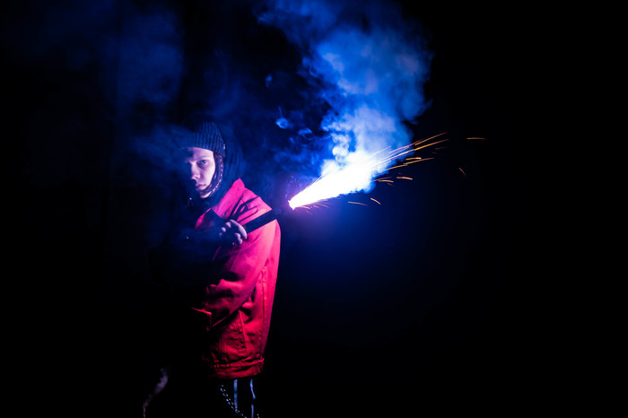 The light in the darkness - My, The photo, Fire, PHOTOSESSION, Blue, Red, Green, Beginning photographer, Longpost