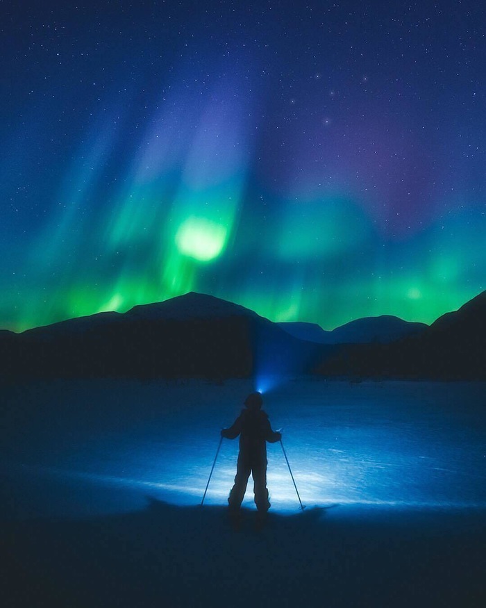 northern Lights - The photo, Beautiful view, Nature, Polar Lights, Winter, The mountains, 
