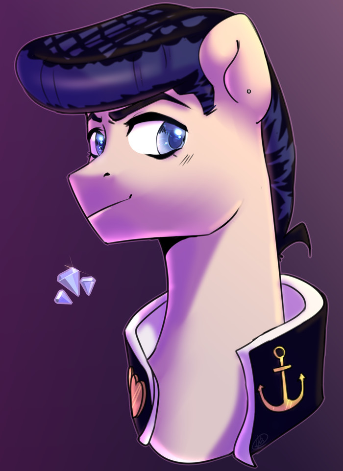 Higashikata Josuke - My little pony, Jojos bizarre adventure, Josuke Higashikata, PonyArt, Anime, Ponification, Art