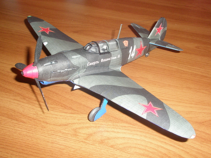 Yak-7 from paper. - My, Stand modeling, Paper modeling, Longpost, Papercraft