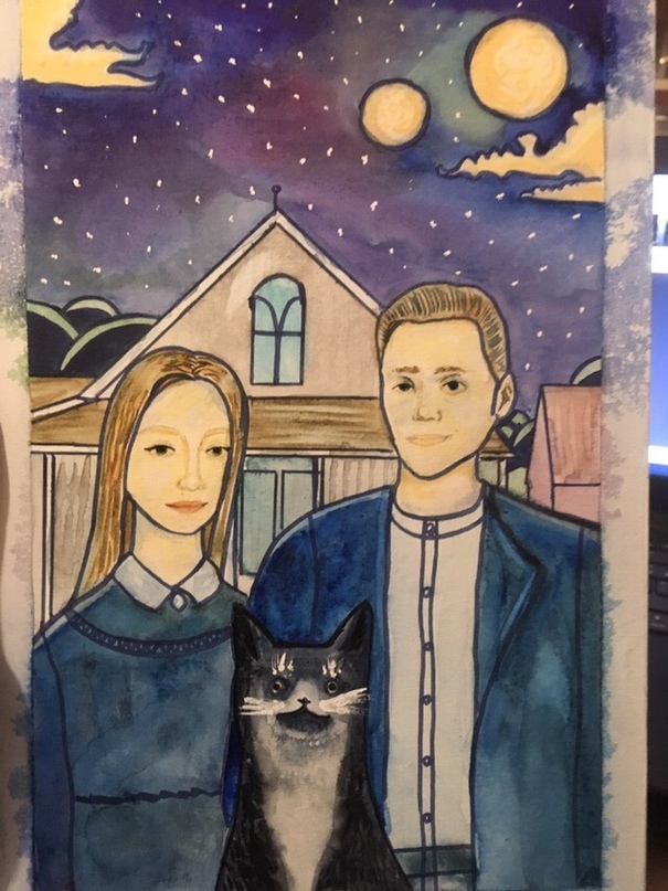 Present - My, Presents, The 14th of February, American gothic, cat, Story, Longpost