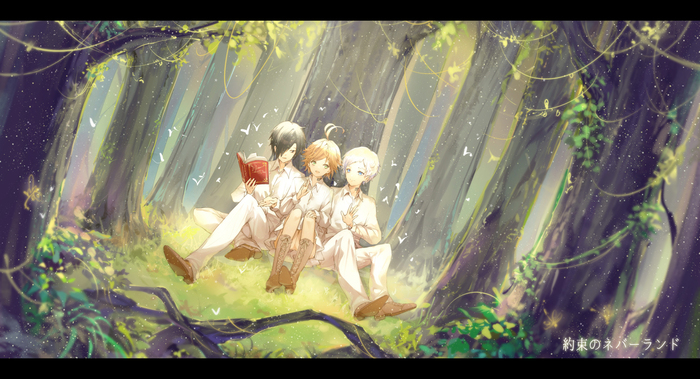 The Promised Neverland - Anime, Anime art, , The promised neverland, Yakusoku no Neverland, Emma, Normans, Ray, Rey