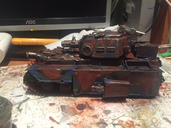 My first normal post on peekaboo, my first more or less serious work in general - My, Wh miniatures, Conversion, Orcs, Stand modeling, Tanks, Longpost
