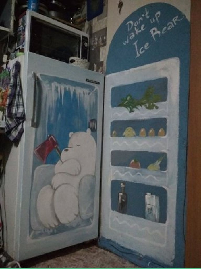 Don't Wake White - My, Polar bear, Refrigerator, Interior, Cartoons, We Bare Bears