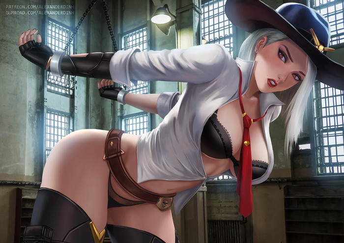 Ashe - NSFW, Art, Drawing, Ashe, Overwatch, Games, Computer games