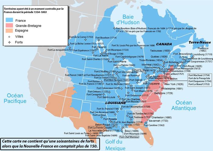 Несостоявшаяся Новая Франция - Франция, Северная Америка, США, Географическая карта, История