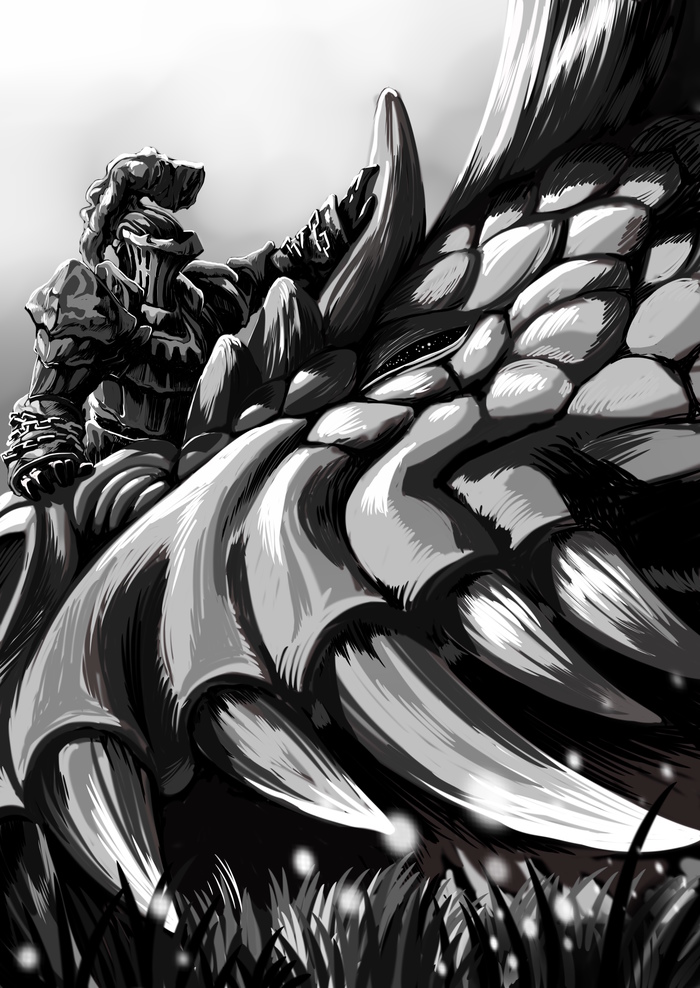 Нарисовал Хавела из дарки момент когда он находит свой огромный зуб дракона