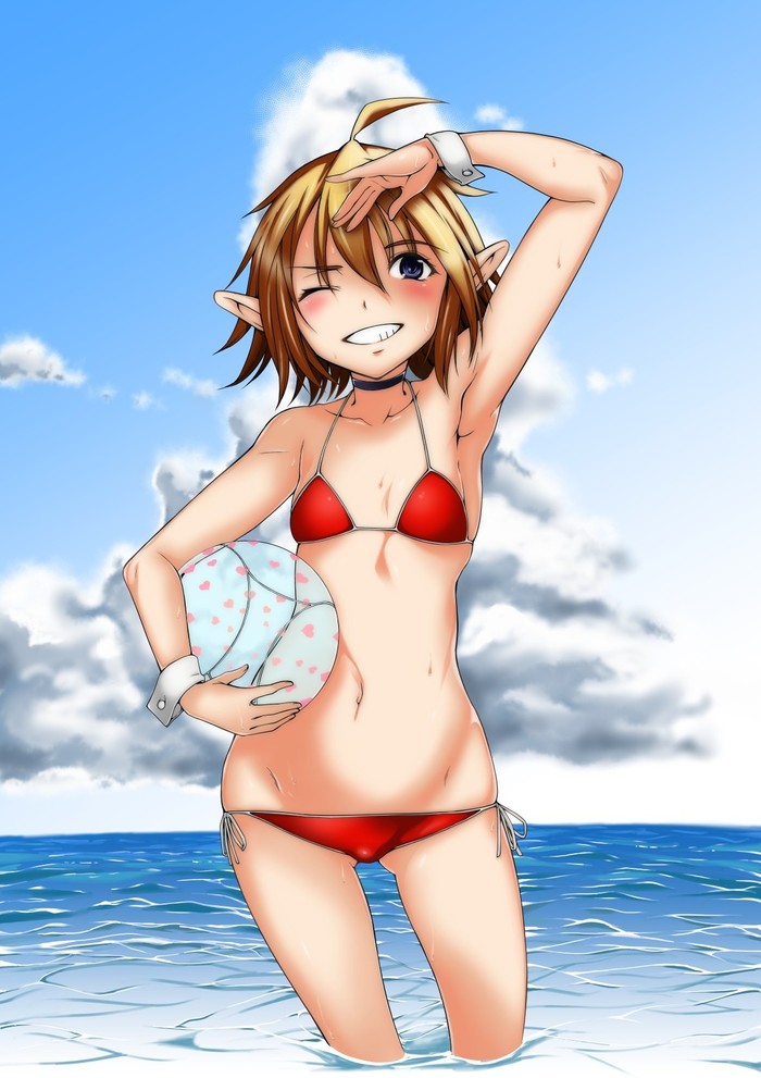 Swimming? - Anime, Overlord, Aura Bella Fiora, Swimsuit, Anime art
