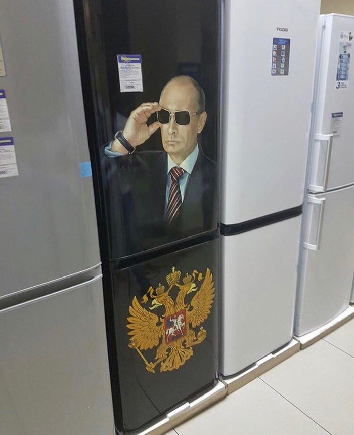 Refrigerator that will crush your food. - Refrigerator, Vladimir Putin, Marketing