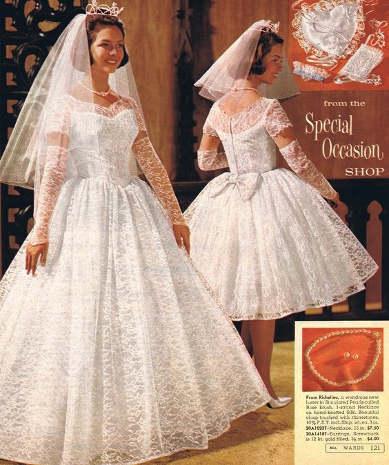 Styles of wedding dresses, 1960s - Wedding Dress, Vintage, Longpost