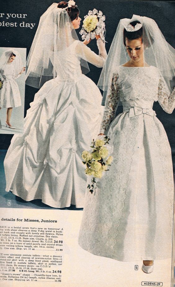 Styles of wedding dresses, 1960s - Wedding Dress, Vintage, Longpost