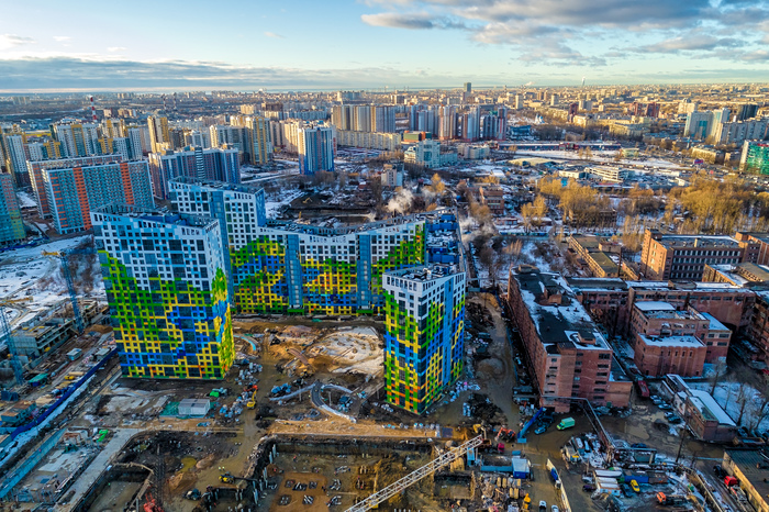 He flew around the construction site of the LCD Light World Life in the Moscow region. - My, Lcd, Saint Petersburg, Aerial photography, Bright World, A life, Building, New building, Residential complex, Video, Longpost