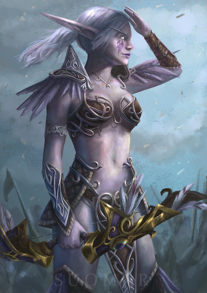 Night Elf Heritage Armor Art - Art, Suomar, Warcraft, World of warcraft, Elves, Night elfs