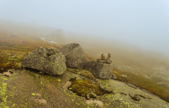 Mysterious phenomenon on Martin lake - My, Ergaki, Travels, , Fog, Nature, Siberia, Longpost