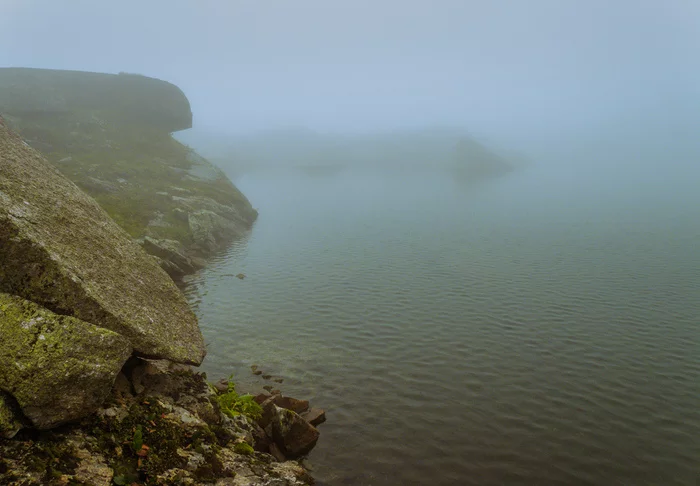 Mysterious phenomenon on Martin lake - My, Ergaki, Travels, , Fog, Nature, Siberia, Longpost