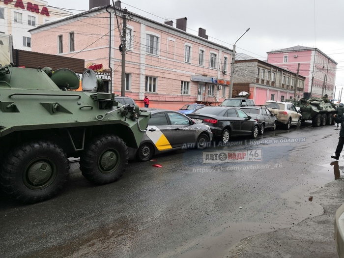 Kursk steam locomotive - Road accident, Kursk, Armored personnel carrier, Longpost, Video