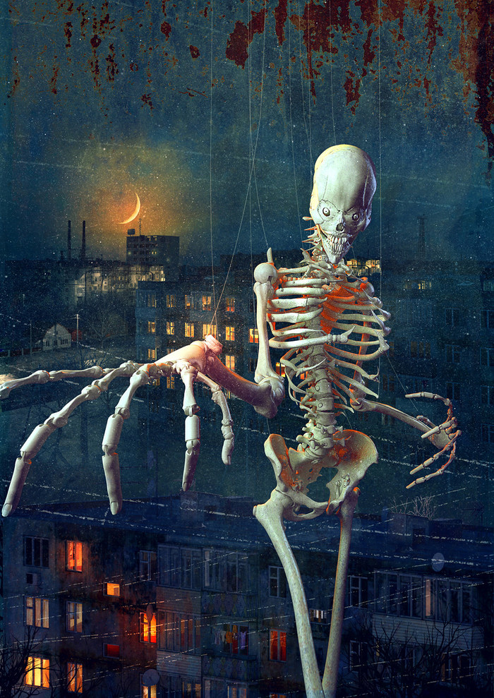 Skeletons - My, 3D graphics, Computer graphics, Skeleton, Horror, Illustrations