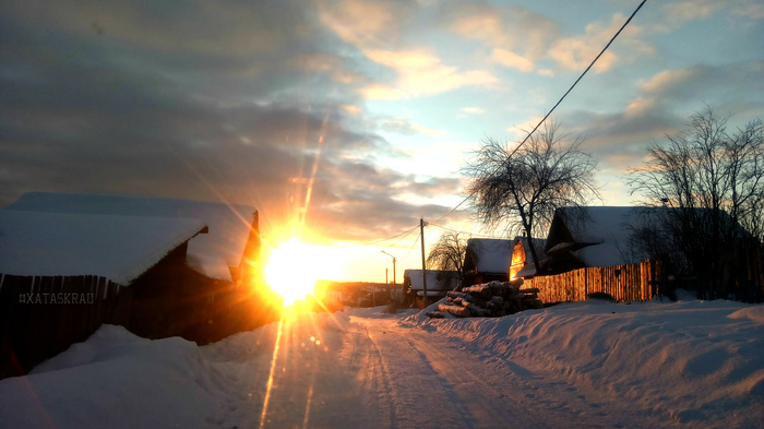 Such a sunny morning has come today ... The first day of spring ... - My, Morning, Winter, Village, Snow, Spring