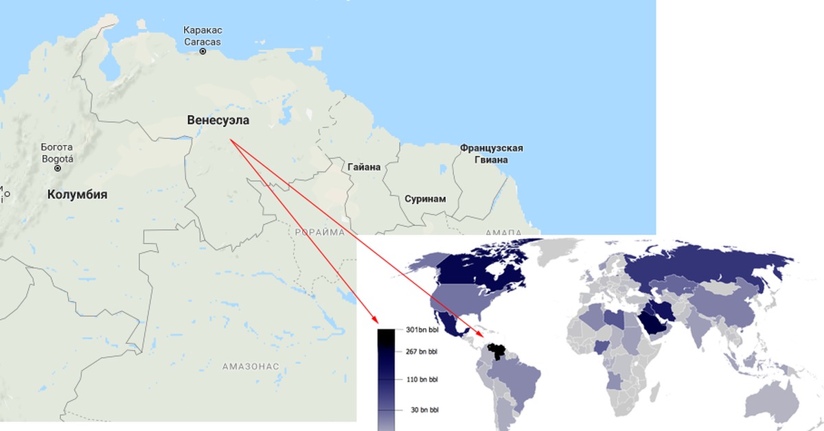 Карта мир в венесуэле