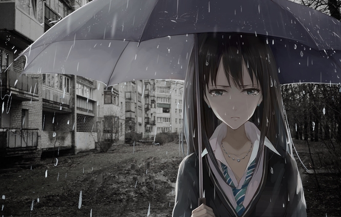 Spring - My, Spring, Rain, Collage, Anime