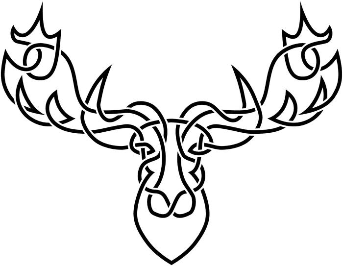 Elk - My, Drawing, Elk, Celtic pattern