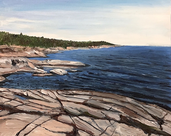 Моя работа "Ладога - место силы " ( холст на картоне 40*50 см )