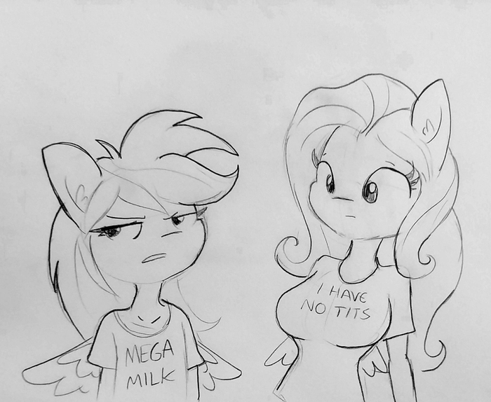  My Little Pony, Fluttershy, Rainbow Dash, MLP Edge, , Tjpones