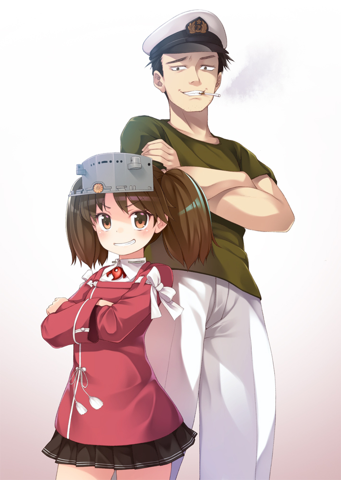 Ryuujou & Teitoku - Kantai Collection, Ryuujou, Teitoku, Anime Art, Аниме, Арт