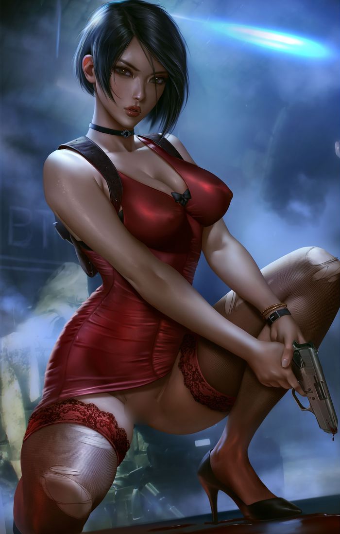 Ada Wong nude - NSFW, Art, Drawing, Resident evil, Capcom, Ada wong, Stockings, Logan cure, Longpost