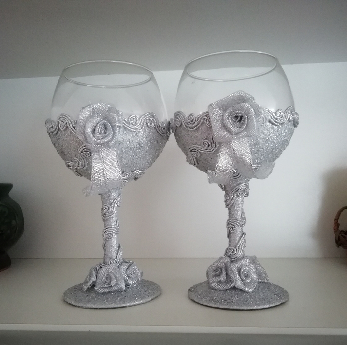Silver gift - My, Creation, silver wedding, Goblets, Presents