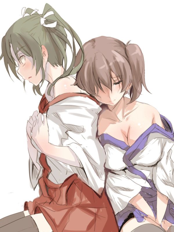 Что же случилось? - Аниме, Anime Art, Zuikaku, Kaga, Kantai Collection, Yuri