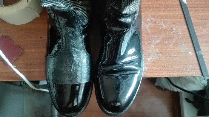 Ремонт обуви в Самаре. Лакированная кожа №2 Ремонт обуви, Лакированная кожа, Было-стало, Сапоги, Женские сапоги, Переделка, Длиннопост