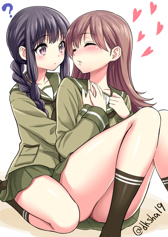 Let's be angel - Anime Art, Аниме, Kantai Collection, Ooi, Kitakami, Yuri