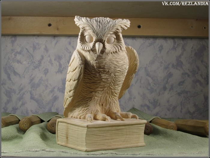 Key holder eagle owl. Before finishing and after. - My, Housekeeper, Wood carving, Handmade, Handmade, With your own hands, Longpost