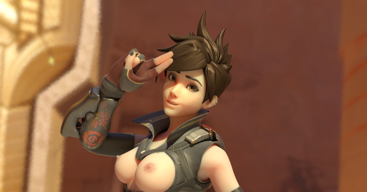 A little more Tracer - NSFW, 3dx, Hand-drawn erotica, Erotic, Games, Overwatch, Tracer, Boobs