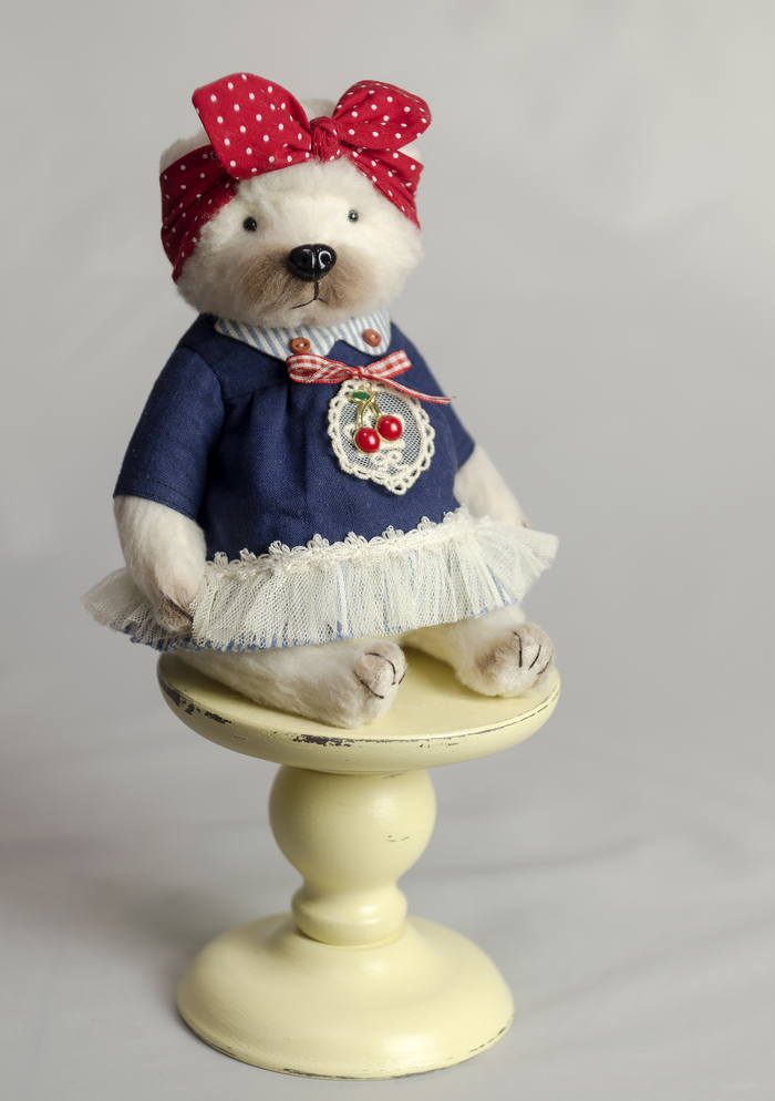 Cherry bear - My, Bears, Teddy bear, Beginning photographer, Object shooting, Handmade, Handmade