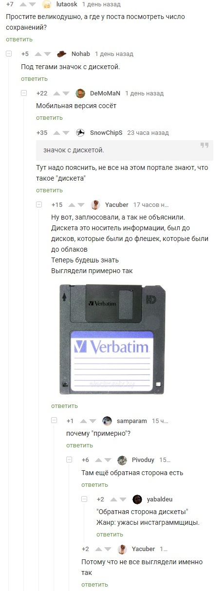 About floppy disks - Screenshot, Comments, Diskette, Comments on Peekaboo