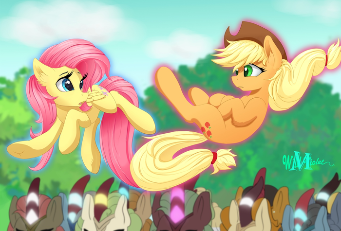 It was at this moment they knew: they fucked up The Sound of Silence, Applejack, Fluttershy, MLP Kirin, Wildviolet-m, My Little Pony