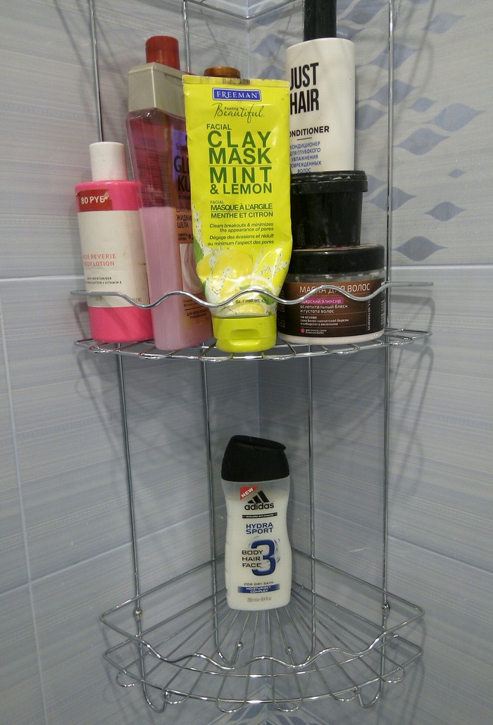 Her shelf VS my shelf - Bathroom, My, Relationship, Three in one, Shampoo